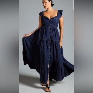 PILCRO Sweetheart Futter-Sleeve Denim Dress- XLP